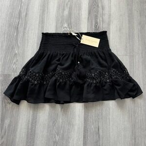 RAMY BROOK***Black Chiffon Coverup Mini Skirt***Small $245